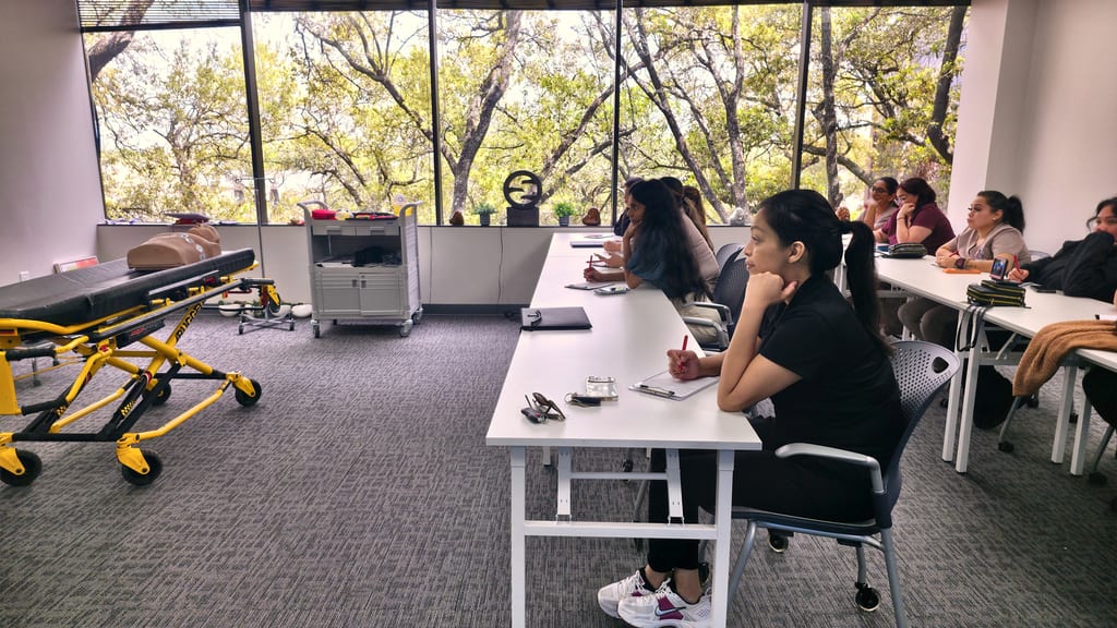 Clean, bright Cardiox Care CPR training classroom