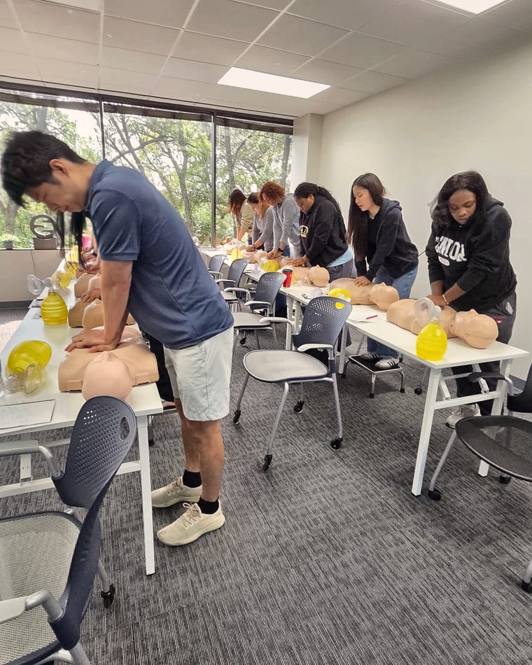 Cardiox Care on-site group CPR training for a Houston-area team