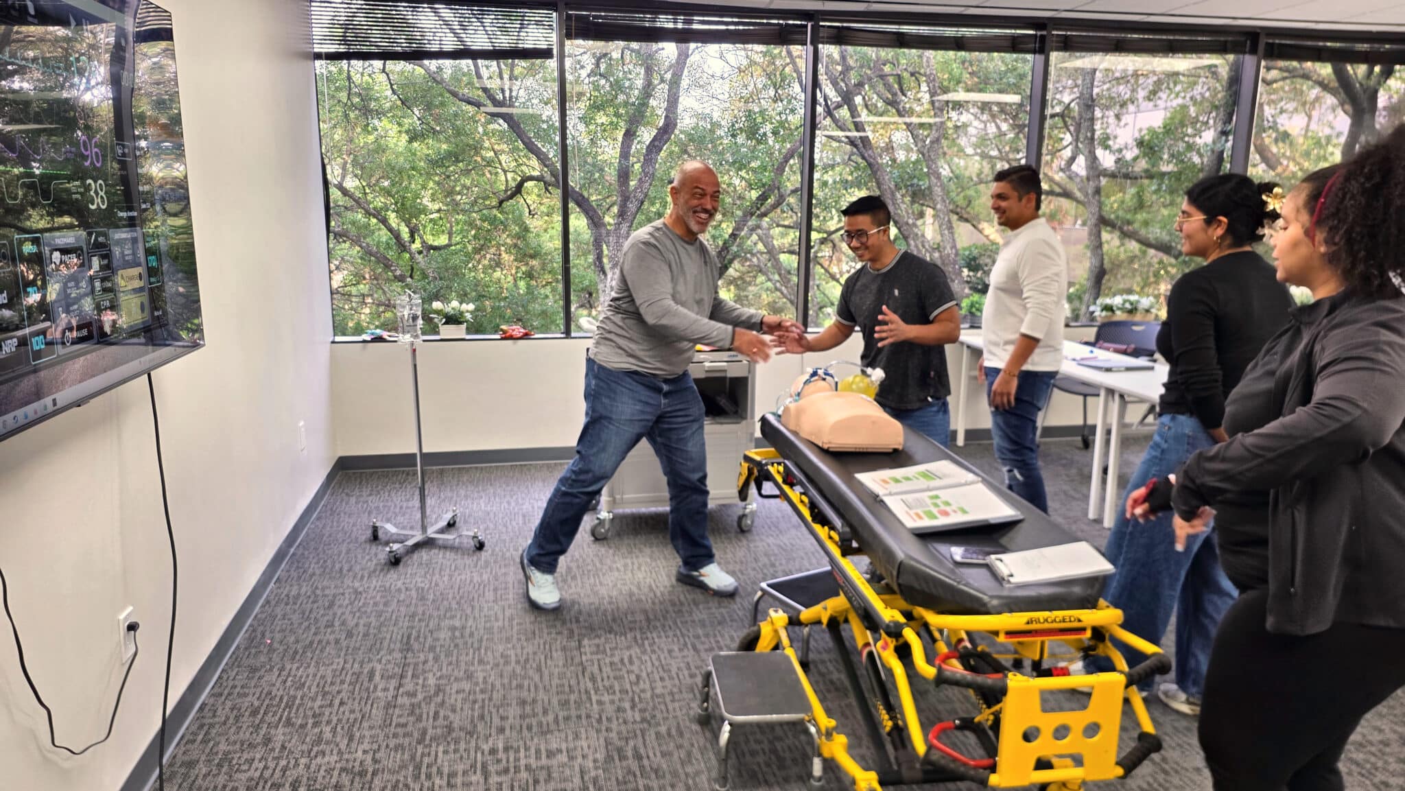 Cardiox Care group training room set up for hands-on practice